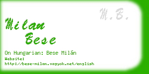 milan bese business card